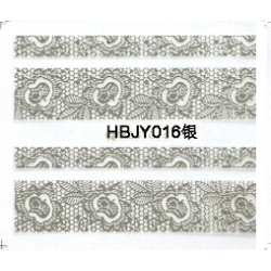 Стикер за Нокти Дантела Сребърен HBJY016 Стикер за Нокти Дантела Сребърен HBJY016